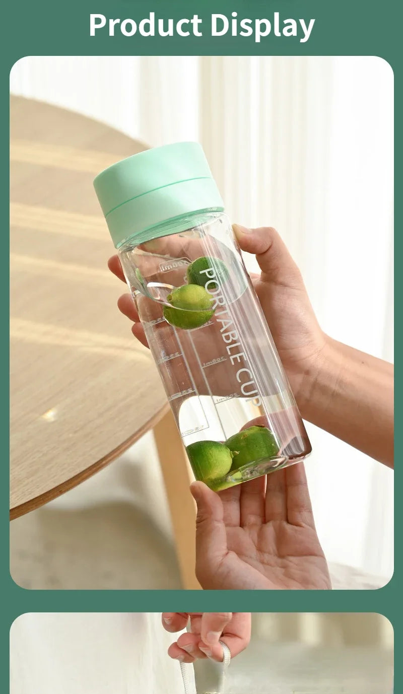 Water Bottle 600/800ml Portable Travel Sport Bottle Equipped with Filter Children's School Anti Drop Water Cup with Lifting Rope