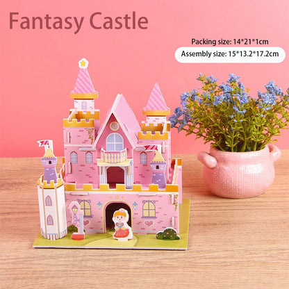 3D JigSaw Puzzle House Model DIY Kit For Kids Educational Assembly Toy Creative Home Decor Gifts