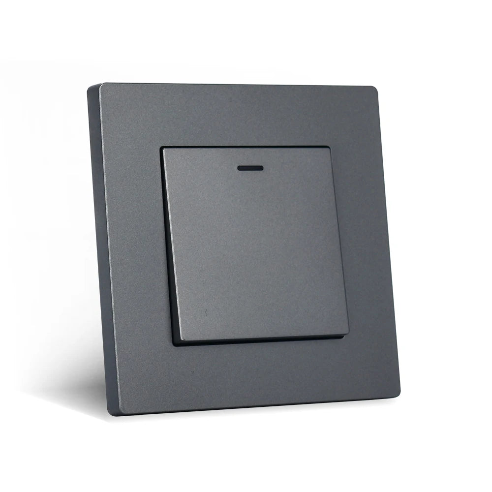 European standard 86*86mm rocker switch PC panel LED light switch One switch single control double control wall switch CE Rohs