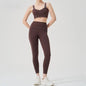 Yoga wear, a high-end sports solid-color high-elastic tight high-intensity sports set, women's fitness clothes suitable for gym