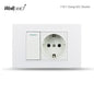 118 PC 1 2 3 4 Gang Push On Off 2 3 Way Wall Switch Wallpad White Fireproof Plastic Panel US Brazil IT IL EU Light Interruptor