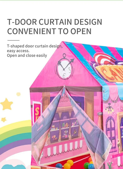 Kids Play House Game Tent Toys Dinosaur Pink Ice Cream Boy Girl Princess Castle Portable Indoor Outdoor Children Play Tent House