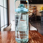 2L Straw Water Bottle Large Capacity Plastic Water Cup Portable Drink Bottle With Time Marker For Outdoor Sports Fitness