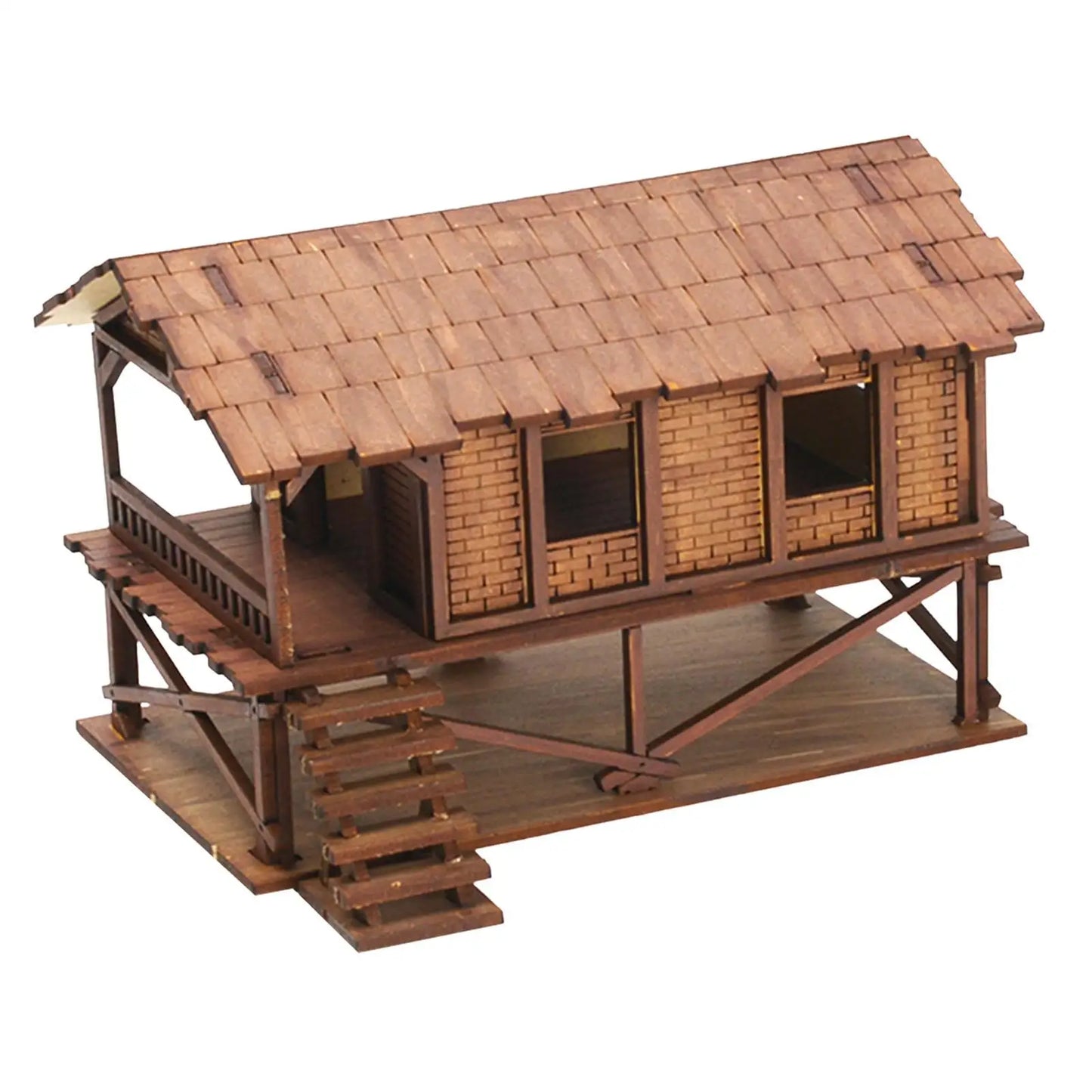 Wooden Model Kits House, 1/72 Building Model House Miniature House, 1/72 House Model Kits DIY Scene Layout, Scenery Layout