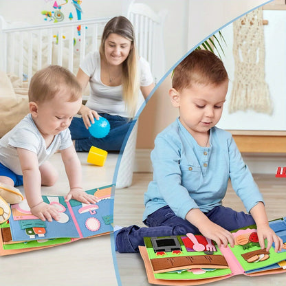 Children  Busy Board Intelligence Learning Toy Set Pink House Edition Preschool Learning Activities Including Life Skills