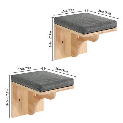 Cat Climbing Shelves Wall Mounted Cat Tree Tower Scratching Posts Hammock Hiding House Perches Ladder Cats Gym Pet Supplies Toy