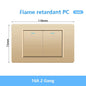 118 Type Brazil Korea AU US Standard Wall Light Switch 16A PC Panel Power ON OFF 1/2/3/4/Gang 2Way Push Rocker Button Switch