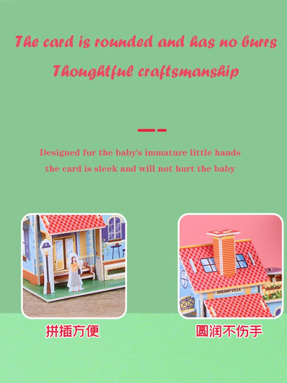 3D JigSaw Puzzle House Model DIY Kit For Kids Educational Assembly Toy Creative Home Decor Gifts