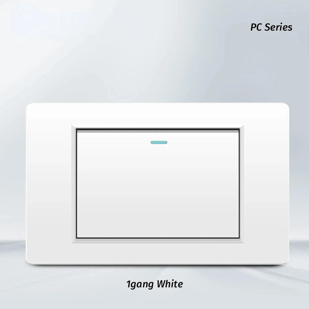 Shawader White Black Gray 16A 118*72 US Brazil Italy Light Switch,PC Panel 1/2/3gang 1/2way Switch on Off,Wall Electrical Outlet
