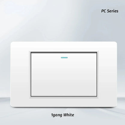 Shawader White Black Gray 16A 118*72 US Brazil Italy Light Switch,PC Panel 1/2/3gang 1/2way Switch on Off,Wall Electrical Outlet
