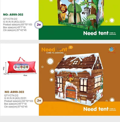 Kids Play House Game Tent Toys Dinosaur Pink Ice Cream Boy Girl Princess Castle Portable Indoor Outdoor Children Play Tent House