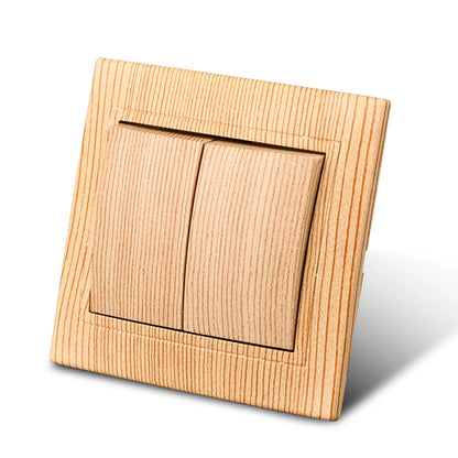 Wood Spray Plastic Panel EU Standard Classic AC Wall Rocker Switch On/Off 2 Gang 1 Way Flame Retardant Button Light Switch Panel