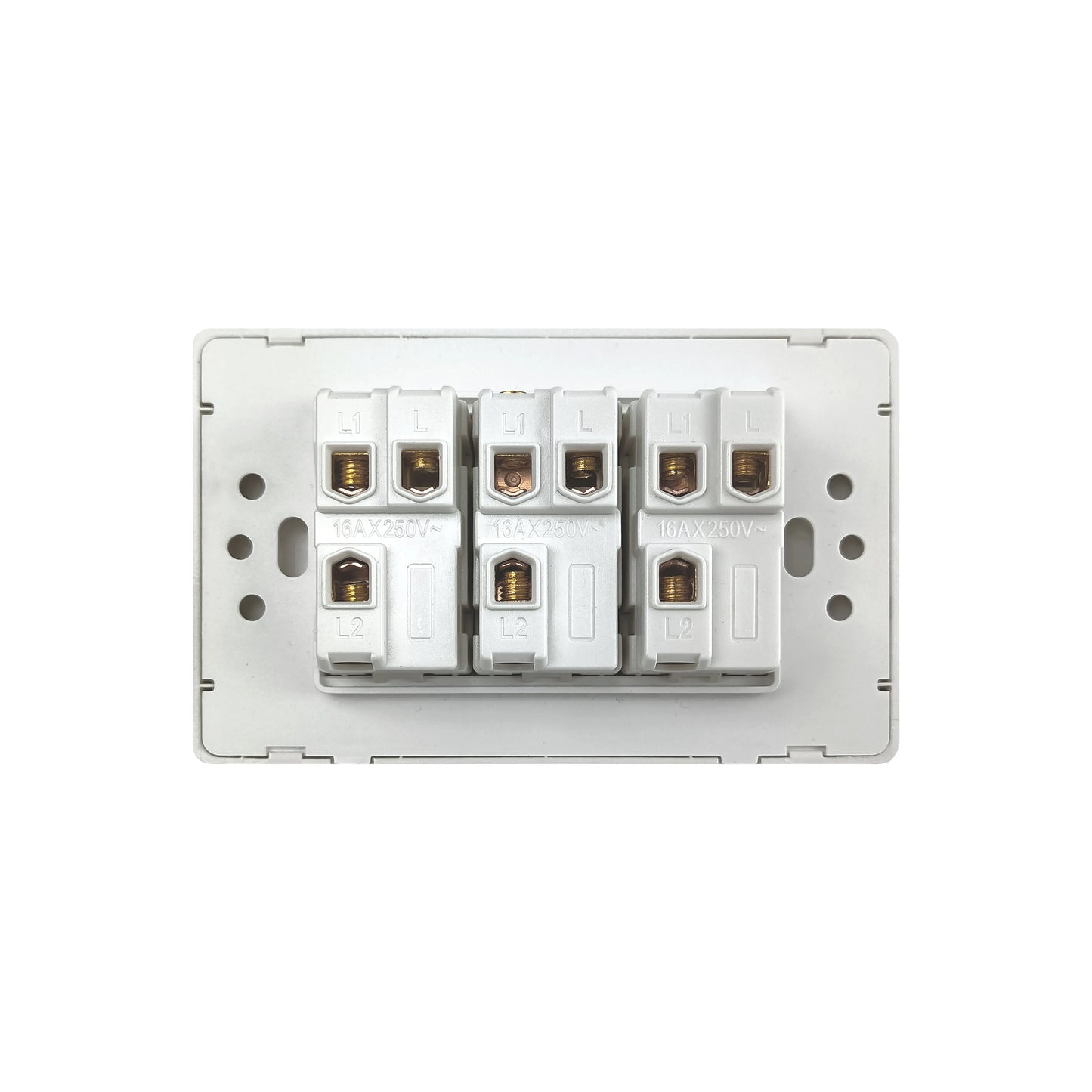 DELEFU 118*72mm PC Panel Parallel 3gang 2way Grey Black White Gold Wall Switch