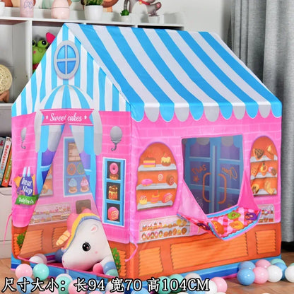 Kids Play House Game Tent Toys Dinosaur Pink Ice Cream Boy Girl Princess Castle Portable Indoor Outdoor Children Play Tent House