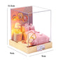Kitten Mini Wooden Doll House Model Building Kits Toy Home Kit Creative Room Bedroom Decoration with Furniture For Birthday Gift