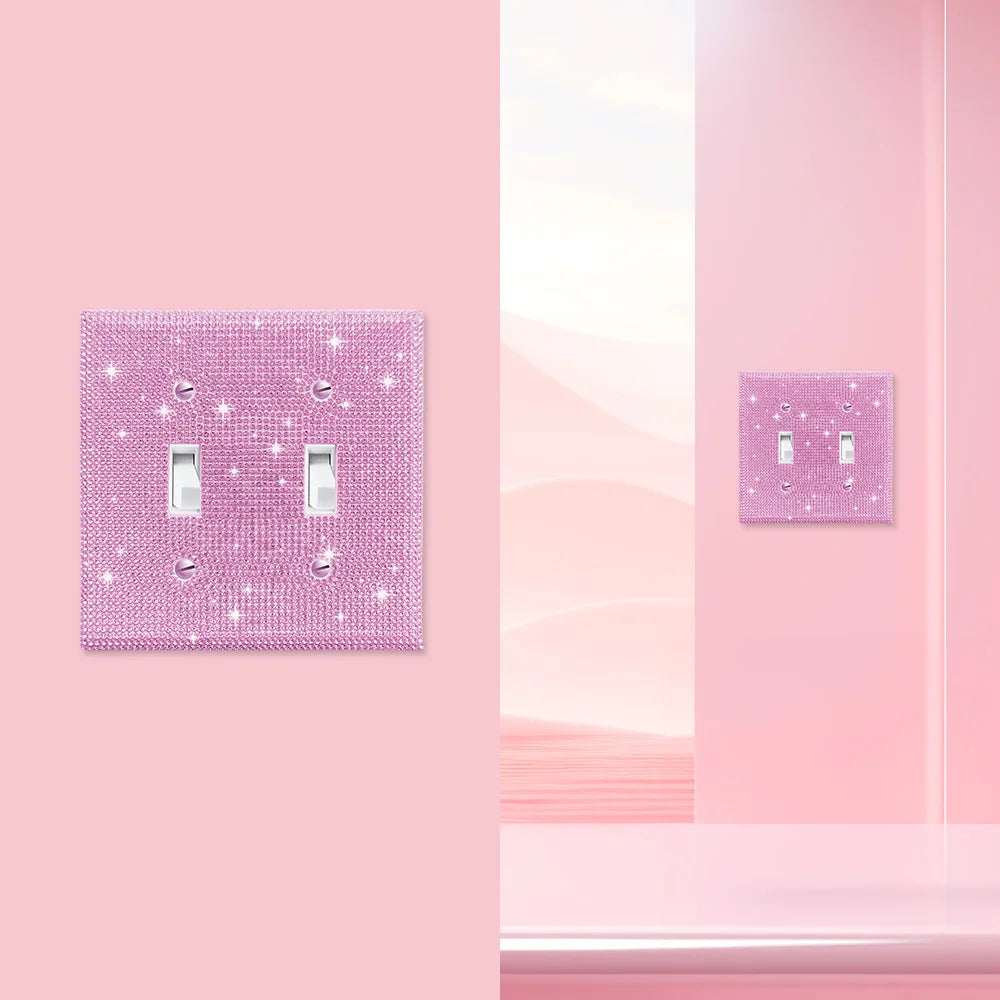 1 wall panel light switch cover, various styles, pink/white/black/gold  diamond, socket cover, sturdy and durable