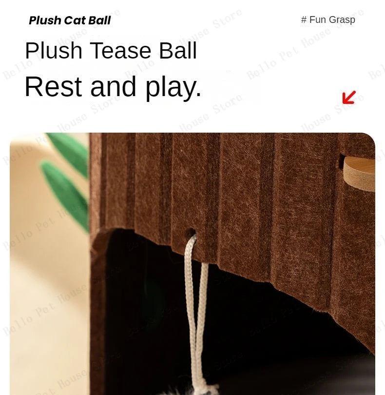 Multi-layer Tree Stump Cat Climbing Frame Small Sisal Bucket Felt Cat Nest Scratch-resistant Sisal Cat Tree Pet Toys