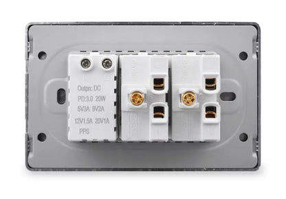 118 type black and white gray PC glass panel, USA, Mexico, Canada Led keyboard wall lamp switch 1/2/3/4Gang, home, hotel, office