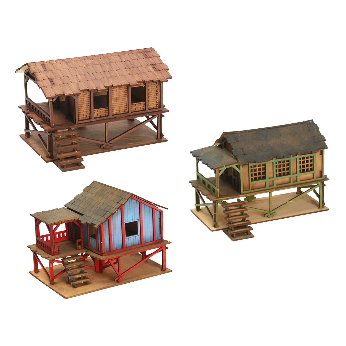 Wooden Model Kits House, 1/72 Building Model House Miniature House, 1/72 House Model Kits DIY Scene Layout, Scenery Layout