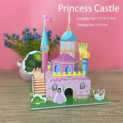 3D JigSaw Puzzle House Model DIY Kit For Kids Educational Assembly Toy Creative Home Decor Gifts