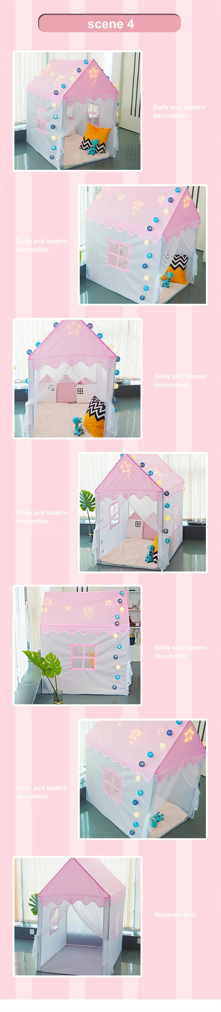 Kids Tent Pink Kid Play House Children Indoor Outdoor Toy House Portable Princess House Children Tent Christmas Girl Gifts