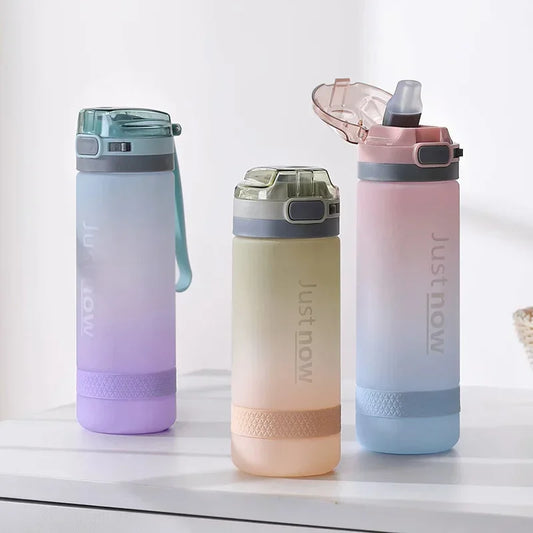 400ml/600ml New Fashion Water Bottle With Straw BPA Free Portable Outdoor Sport Cute Drinking Plastic Bottles Eco-Friendly