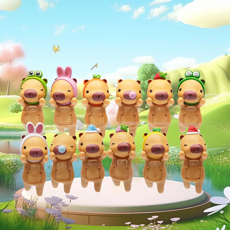 New Blind Box Capybara Series Hippers Harvest Cute Hippie Doll Trendy Car Mobile Phone Ornaments Dumplings Children'S Toy Gift