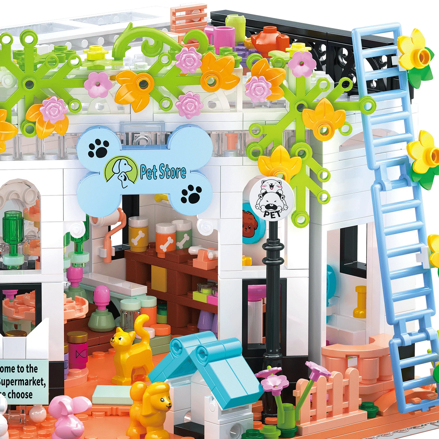 Pet Dog Cat House Building Block Kids Toy Mini Bricks Diy Assembly Games Moc Plastic Model Home Decoration Party Favors Gift
