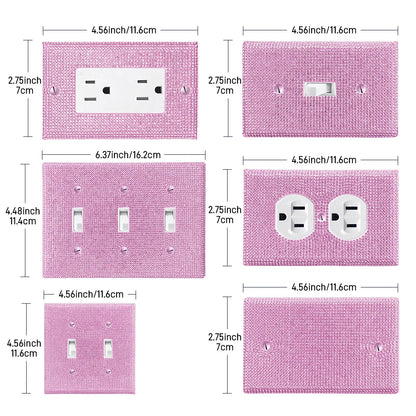 1 wall panel light switch cover, various styles, pink/white/black/gold  diamond, socket cover, sturdy and durable