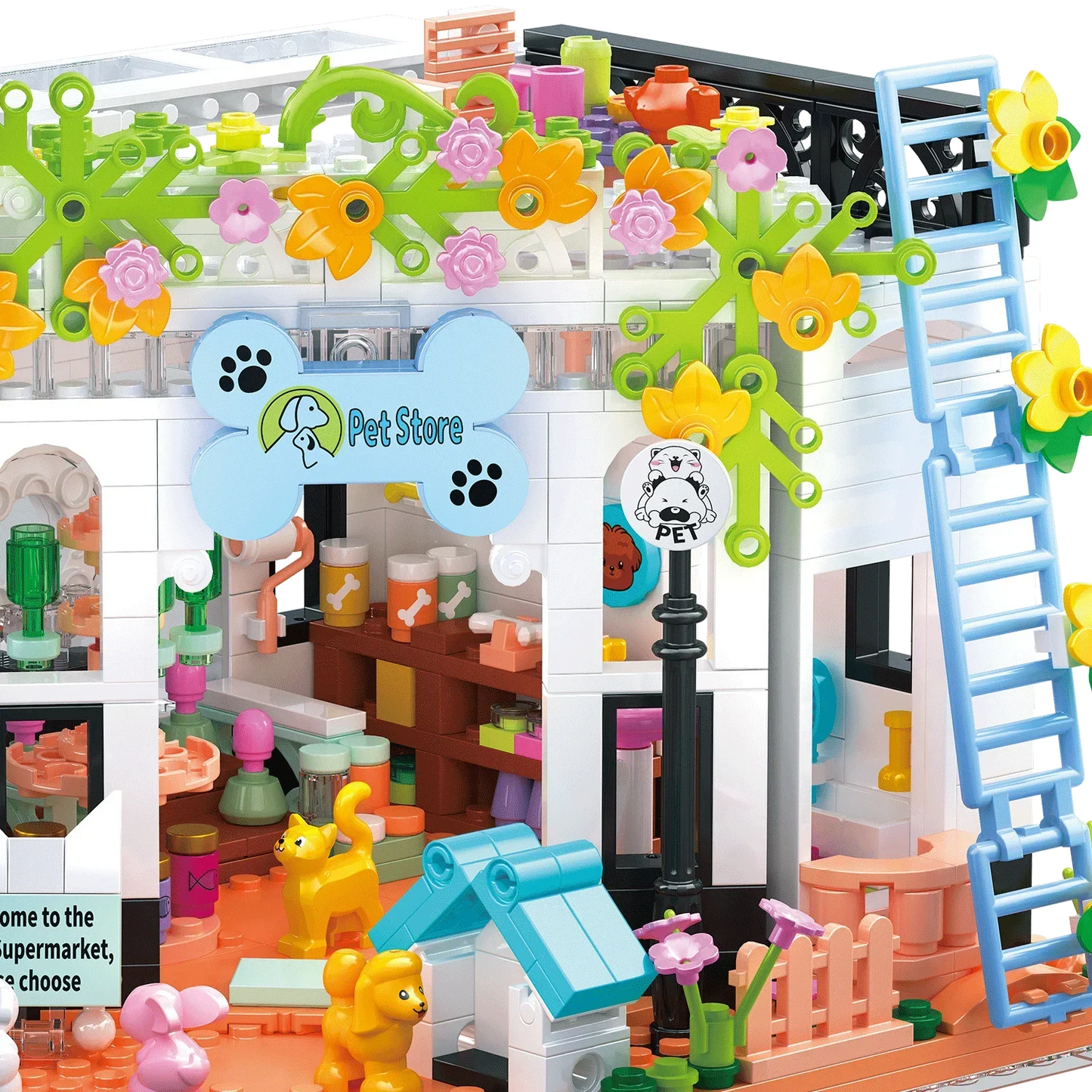 Pet Dog Cat House Building Block Kids Toy Mini Bricks Diy Assembly Games Moc Plastic Model Home Decoration Party Favors Gift