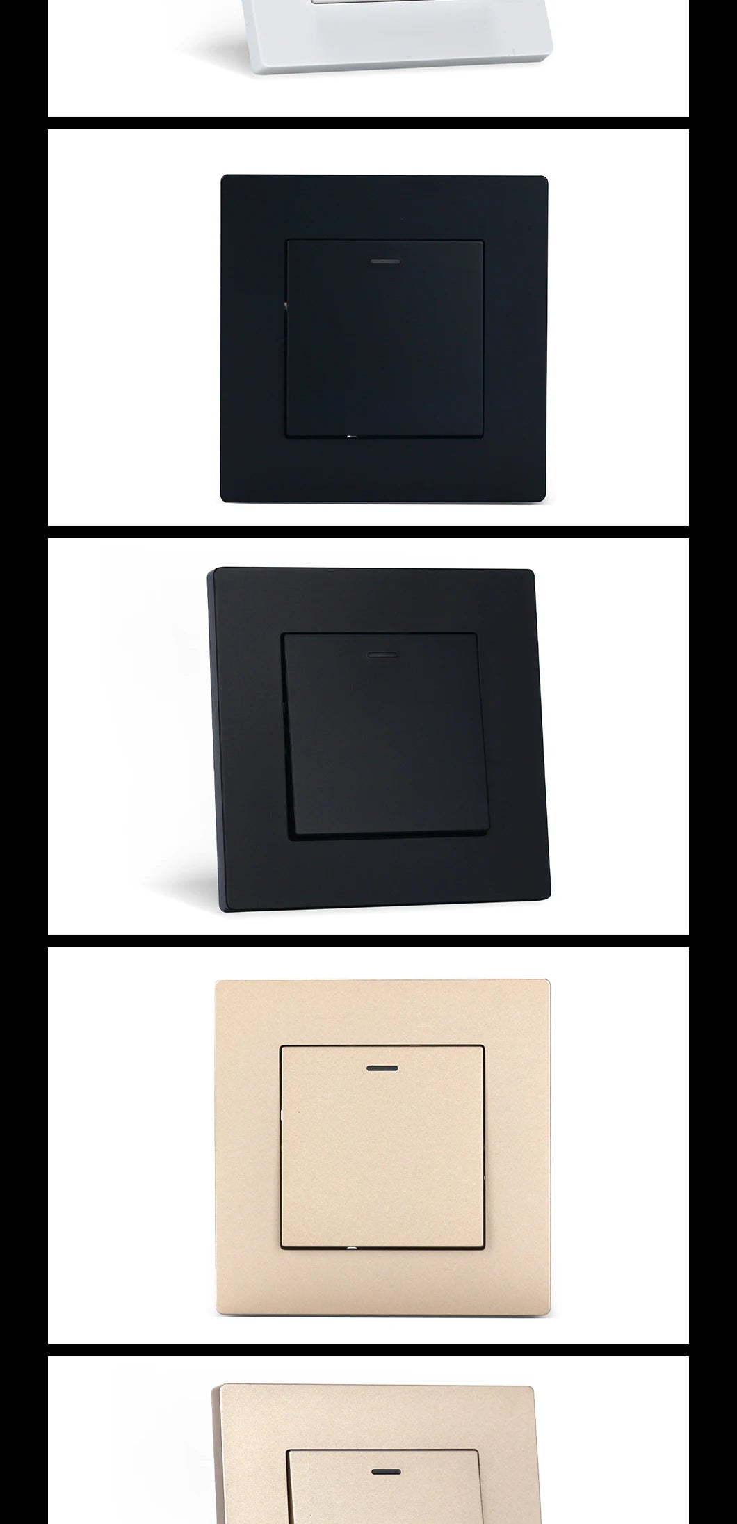 European standard 86*86mm rocker switch PC panel LED light switch One switch single control double control wall switch CE Rohs