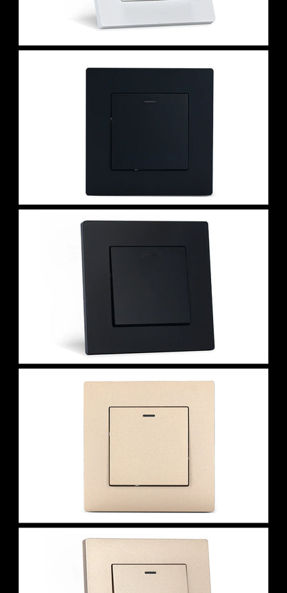 European standard 86*86mm rocker switch PC panel LED light switch One switch single control double control wall switch CE Rohs