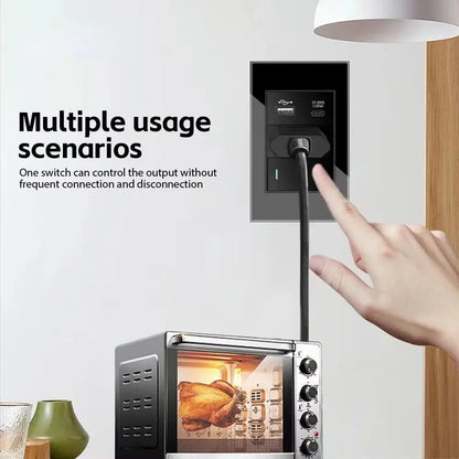 Melery 1/2/3gang 1way 2way Black PC Panel Brazil USA Italy Mexico 250V 16A Standard 118mm light Wall Switch On Off Push Button
