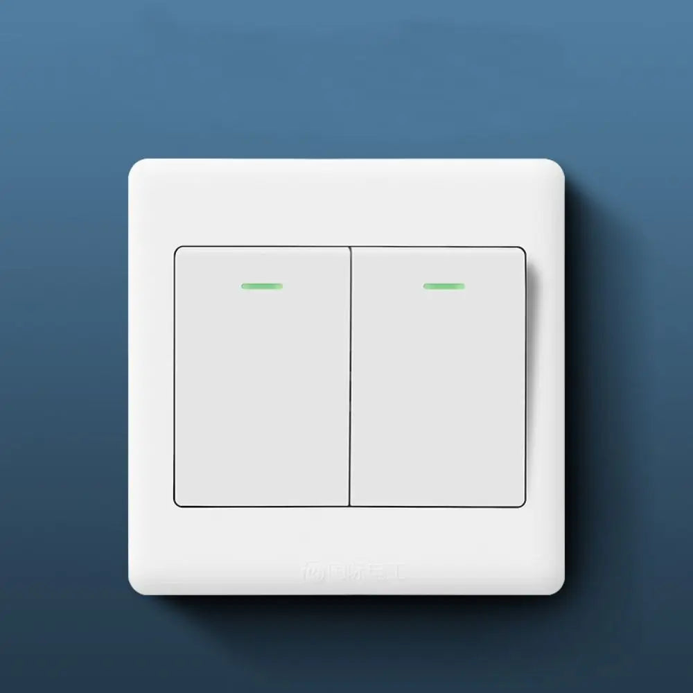 1/2/3/4 Gang Wall Switches with Fluorescent Indicator Light 1Way Button On / Off Push Buttons Wall Light Switch Panel 4Styles