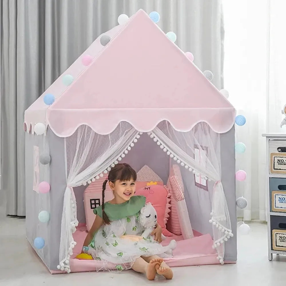 Kids Tent Pink Kid Play House Children Indoor Outdoor Toy House Portable Princess House Children Tent Christmas Girl Gifts