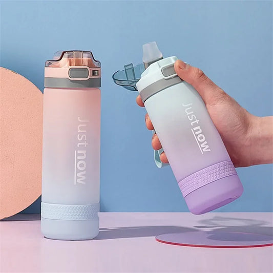 600ml Water Bottles Fashion Water Bottle with Straw BPA Free Portable Outdoor Sport Cute Drinking Plastic Bottles Eco-Friendly