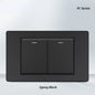 Melery 1/2/3gang 1way 2way Black PC Panel Brazil USA Italy Mexico 250V 16A Standard 118mm light Wall Switch On Off Push Button