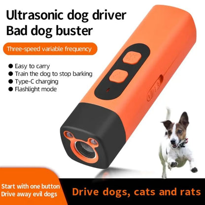 Portable Anti-Barking Dog Bark Deterrent Device 40KHz Professional Bark Control Rechargeable Compact Bark Shield Indoor Outdoor