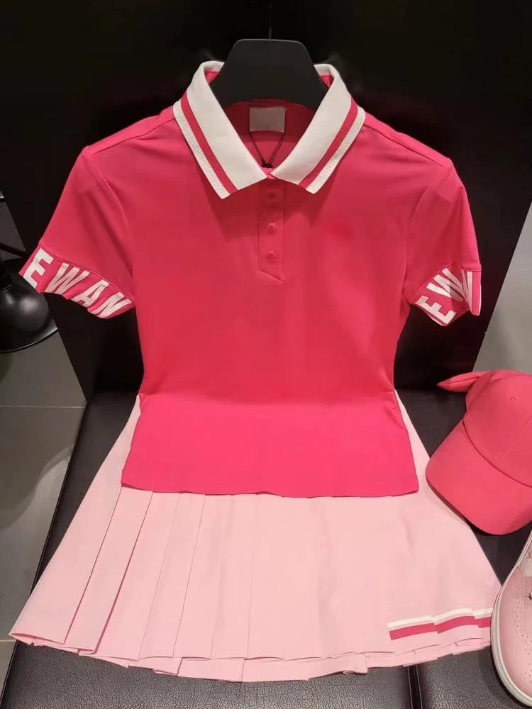 New summer golf wear for women  casual, breathable quick drying sporty short sleeve T-shirt
