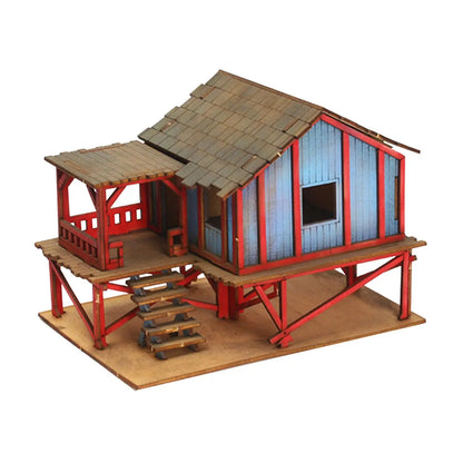 Wooden Model Kits House, 1/72 Building Model House Miniature House, 1/72 House Model Kits DIY Scene Layout, Scenery Layout
