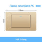 118 Type Brazil Korea AU US Standard Wall Light Switch 16A PC Panel Power ON OFF 1/2/3/4/Gang 2Way Push Rocker Button Switch