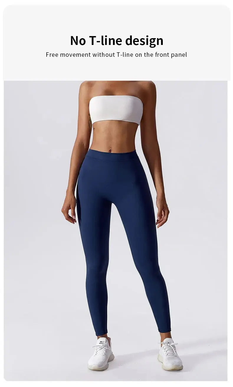 Yoga Pants Back V-Waist Fitness Hip Lift Honey Peach Hip Sports Tights No Awkwardness Thread Warp Hip Long Pants