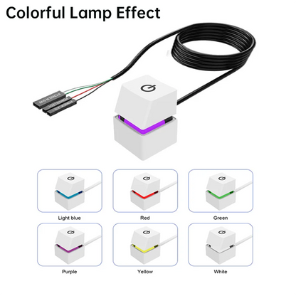 Ldpcsj Computer Desktop Switch 2m Led Lights Pc Motherboard External Boot Power On/Off Button Extension Cable for Home Office Co