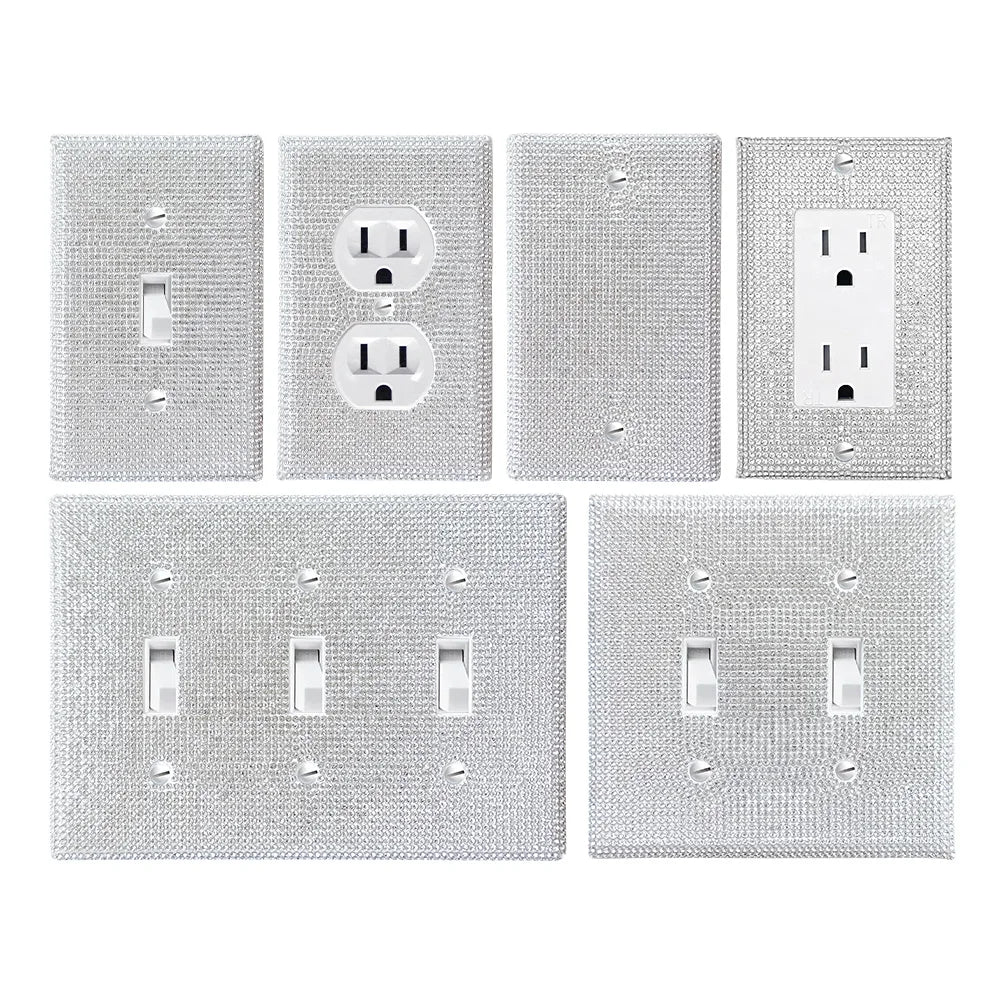 1 wall panel light switch cover, various styles, pink/white/black/gold  diamond, socket cover, sturdy and durable