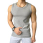 Sport Vest for Men Athletic Tank Top Men's Ribbed Slim Fit Sport Vest Round Neck Tank Top Solid Color Exercise Fitness Tops