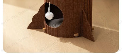 Multi-layer Tree Stump Cat Climbing Frame Small Sisal Bucket Felt Cat Nest Scratch-resistant Sisal Cat Tree Pet Toys