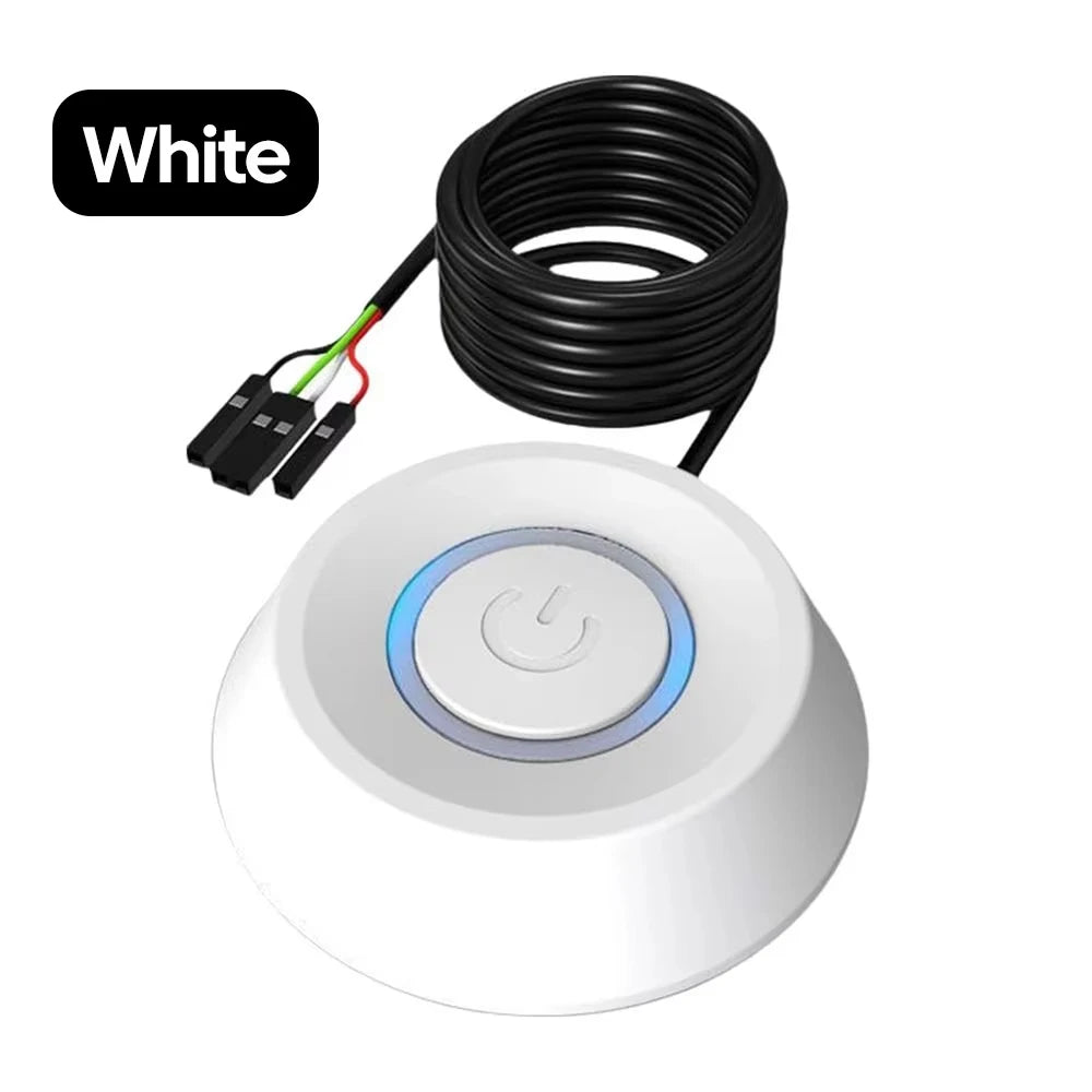 Ldpcsj Computer Desktop Switch 2m Led Lights Pc Motherboard External Boot Power On/Off Button Extension Cable for Home Office Co