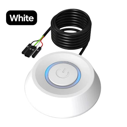 Ldpcsj Computer Desktop Switch 2m Led Lights Pc Motherboard External Boot Power On/Off Button Extension Cable for Home Office Co