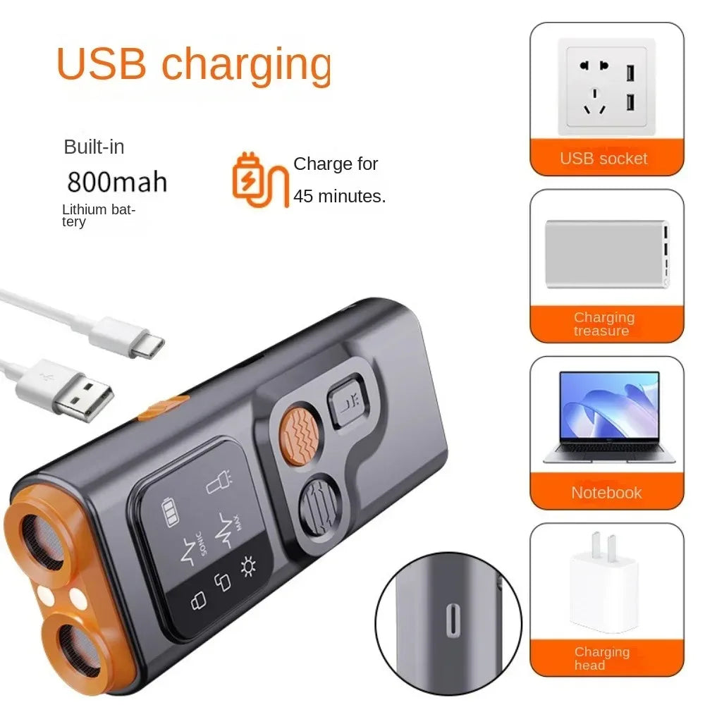 New Dog Training Device Rechargeable Anti Dog Bark Stop-Barking Deterrent Device Pet Dog Repeller Ultrasonic with LED Flashlight