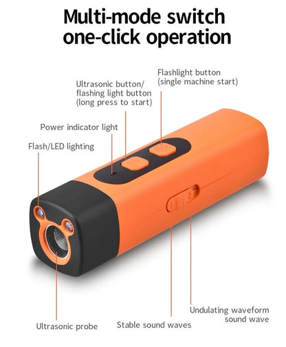 Portable Anti-Barking Dog Bark Deterrent Device 40KHz Professional Bark Control Rechargeable Compact Bark Shield Indoor Outdoor